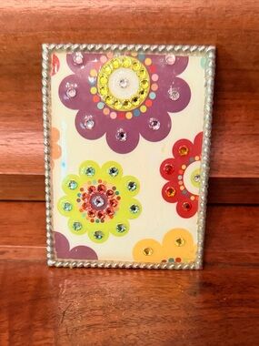Artist Made Rhinestone Floral Belt Buckle